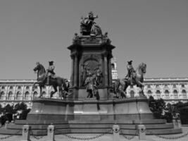 viena a el Danubio río foto