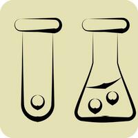 Icon Test Tube. related to Biochemistry symbol. hand drawn style. simple design editable. simple illustration vector