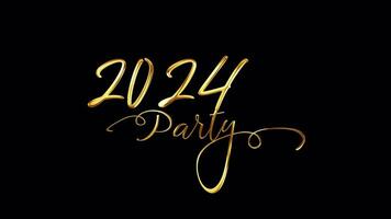 Loop 2024 Party gold text shine loop light motion video