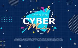 Cyber monday sale background banner template vector