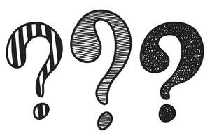 Vector handdrawn question and exclamation marks isolated on white.