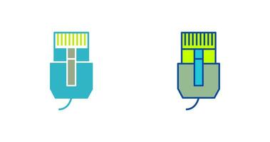 icono de vector de cable de internet único