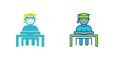 Unique Studying on Desk Vector Icon