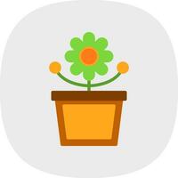 Flower Pot Vector Icon Design