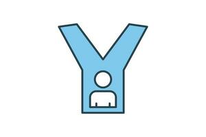 Decision making icon. Icon of people at a crossroads. icon suitable for web site design, app, user interfaces, printable etc. Flat line icon style. Simple vector design editable