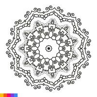 mandala Arte para colorante libro. limpiar decorativo redondo ornamento. oriental patrón, vector ilustración colorante libro página. circular modelo en formar de mandala para alheña, mehndi, tatuaje, decoración.