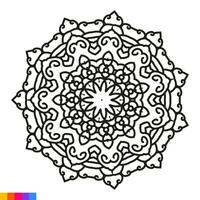 mandala Arte para colorante libro. limpiar decorativo redondo ornamento. oriental patrón, vector ilustración colorante libro página. circular modelo en formar de mandala para alheña, mehndi, tatuaje, decoración.