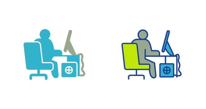 Computer Worker Vector Icon