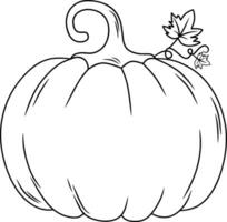 Pumpkin line art for coloring book page vector