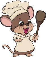 cocinero ratón mascota dibujos animados personaje vector