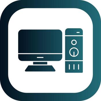 Desktop Computer Vector Icon Design