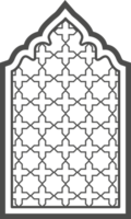 Ramadan window with pattern. Arabic frame of mosque door. Islamic design template. Oriental decoration with ornament. png