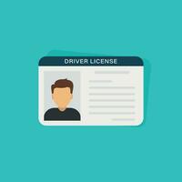 Driver license icon in flat style. Id card vector illustration on isolated background. Person document sign business concept.