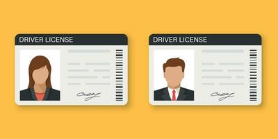 Driver license icon in flat style. Identification document vector illustration on isolated background. Profile card sign business concept.