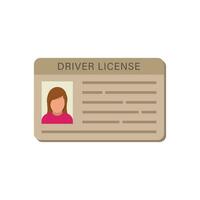 Driver license icon in flat style. Id card vector illustration on isolated background. Person document sign business concept.