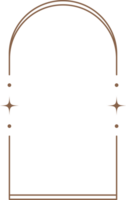 estético marco forma. contorno mínimo gráfico elementos con estrellas. resumen boho arco con destellos de moda geométrico modelo para póster y historia. png