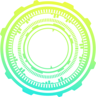 hud futuristische element. abstract optisch neon doel. cirkel meetkundig vorm voor virtueel koppel en spellen. camera zoeker voor scherpschutter wapen. png