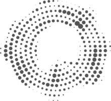 stippel cirkel patroon. abstract halftone ronde. kader met willekeurig helling gradatie. grunge ring ontwerp png