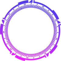 hud futuristische element. abstract optisch neon doel. cirkel meetkundig vorm voor virtueel koppel en spellen. camera zoeker voor scherpschutter wapen. png