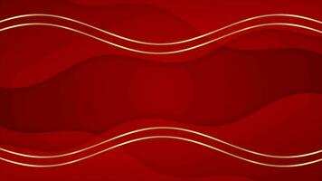 Dark red and golden abstract geometric motion techology background. Seamless looping background animation video