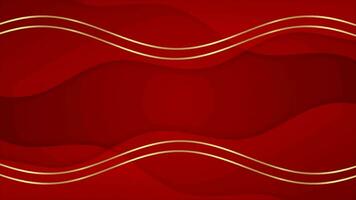 Dark red and golden abstract geometric motion techology background. Seamless looping background animation video