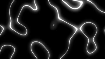 Glowing Black and White neon abstract pattern minimal geometric sci-fi futuristic technology background video