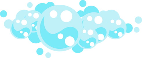 Soap foam bubbles. Cartoon bath suds of shampoo. png