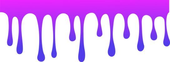 Melted drips shape. Drop flow of neon gradient liquid. Sauce chocolate ink splashes. png