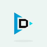 Play button for media app logo design. Streaming service app Logotype. Multimedia player icon design element for Music and movie start sign, audio and video editor logo vector