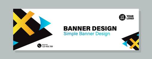 Colorful template banner with gradient color and black color. Design with abstract shape. vector