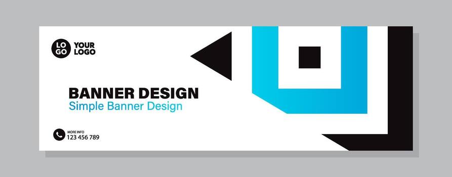 Colorful template banner with gradient color and black color. Design with abstract shape. vector