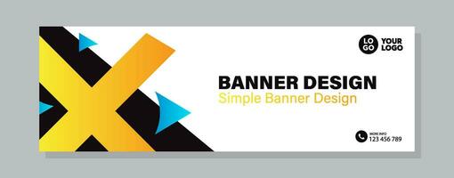 Colorful template banner with gradient color and black color. Design with abstract shape. vector