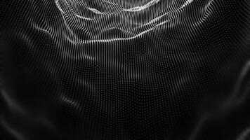 resumen negro y blanco partícula ondulación textura con brillante partículas ciber o tecnología digital antecedentes video