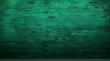 Vibrant green brick wall with ample copy space photo