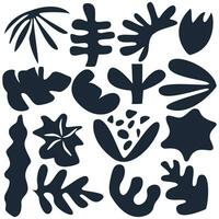 Set of hand drawn various shapes abstract elements. Organic shapes.Abstract flora vector