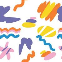 Seamless abstract pattern with primitive shapes.Abstract doodle shapes vector