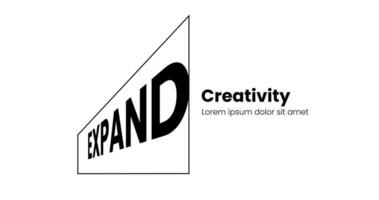 motivacional palabra bandera palabras expandir creatividad. texto vector diseño con perspectiva estilo