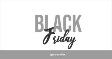 Black Friday Sale banner. Stylish minimalist design with handwritten typography. Ideal for promoting or labeling your products on the web, social media. Vector text art illustration