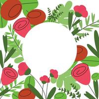 Template with flowers. Design for card, poster, banner, invitation, wedding, greeting vector