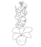 Flower coloring page line art illustration vector