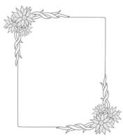 Floral illustration line art vector