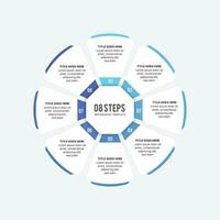 Eight Steps Options Cycle Round Infographic Template vector