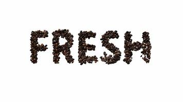 Animated Typeface Out Of Coffee Beans The Text fresh With Alpha Channel video