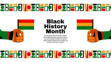 white history month with black background, pattern and flag vector