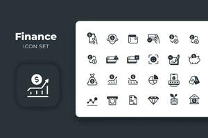 lineal finance and payment icon design set vector