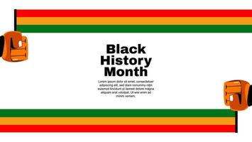 Black history month with pattern and flag vector