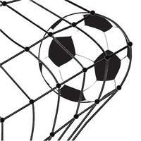 Football soccer ball in the net icon vector illustration. Football goal scored