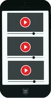multimedia vídeo jugador forma en un teléfono inteligente monitor vector ilustración vídeo transmisión icono