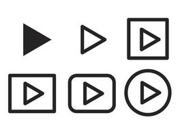 Set of button video player icon sign vector