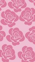 Pink Roses Silhouette Background Wallpaper vector